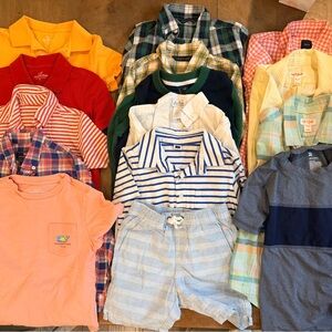 Boys Vineyard Vine, Janie and Jack polo shirt, dress shirts and shorts.